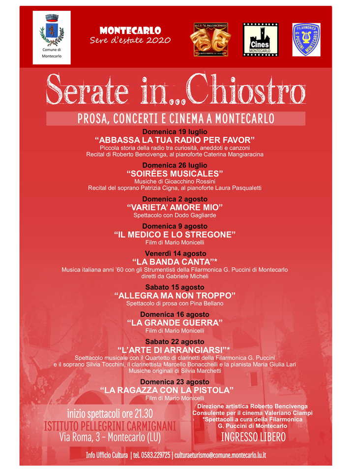 Serate in …Chiostro 2020!